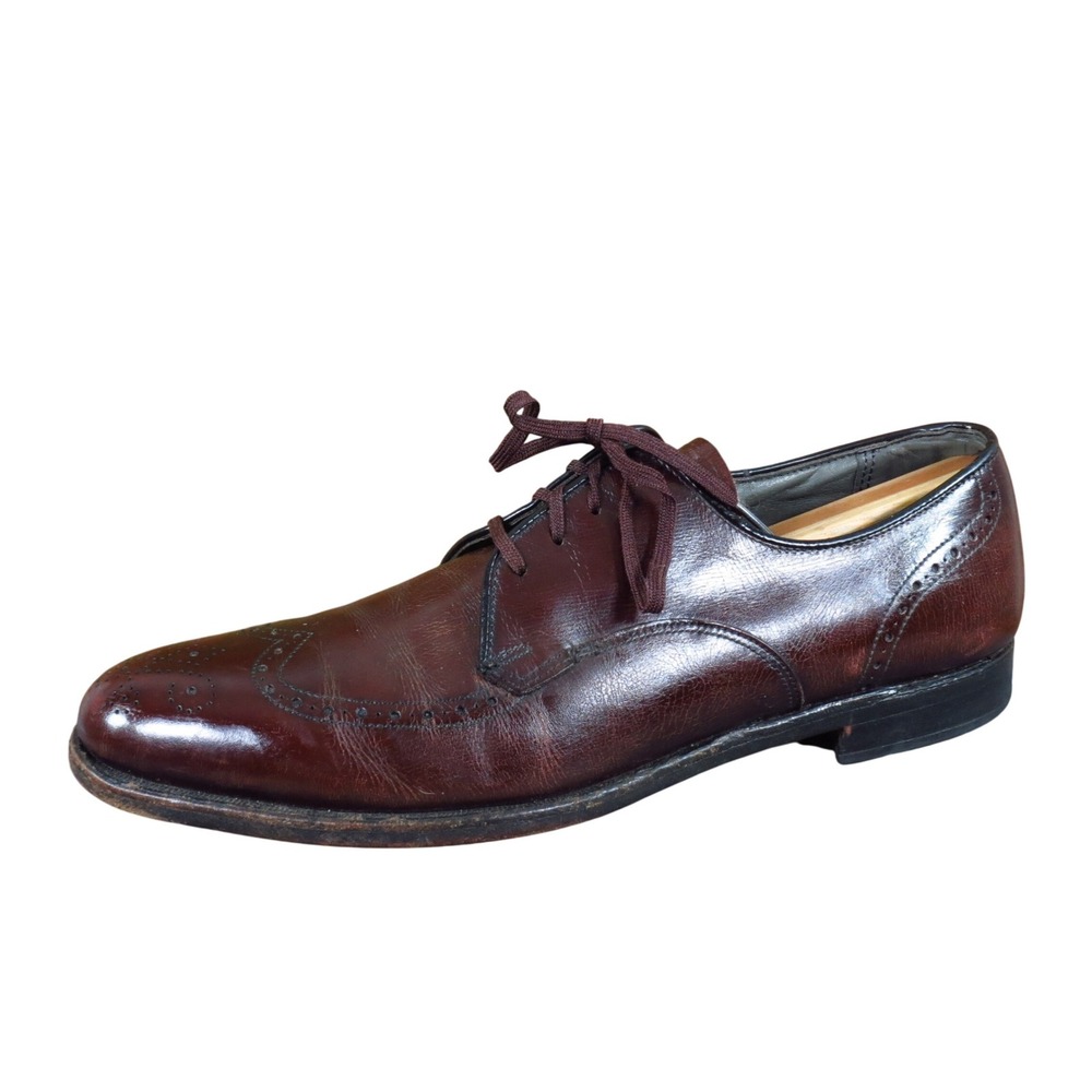 E.T. Wright Arch Preserver Men Wingtip Oxford 10 AAA Extra Narrow Dress Brown‎
